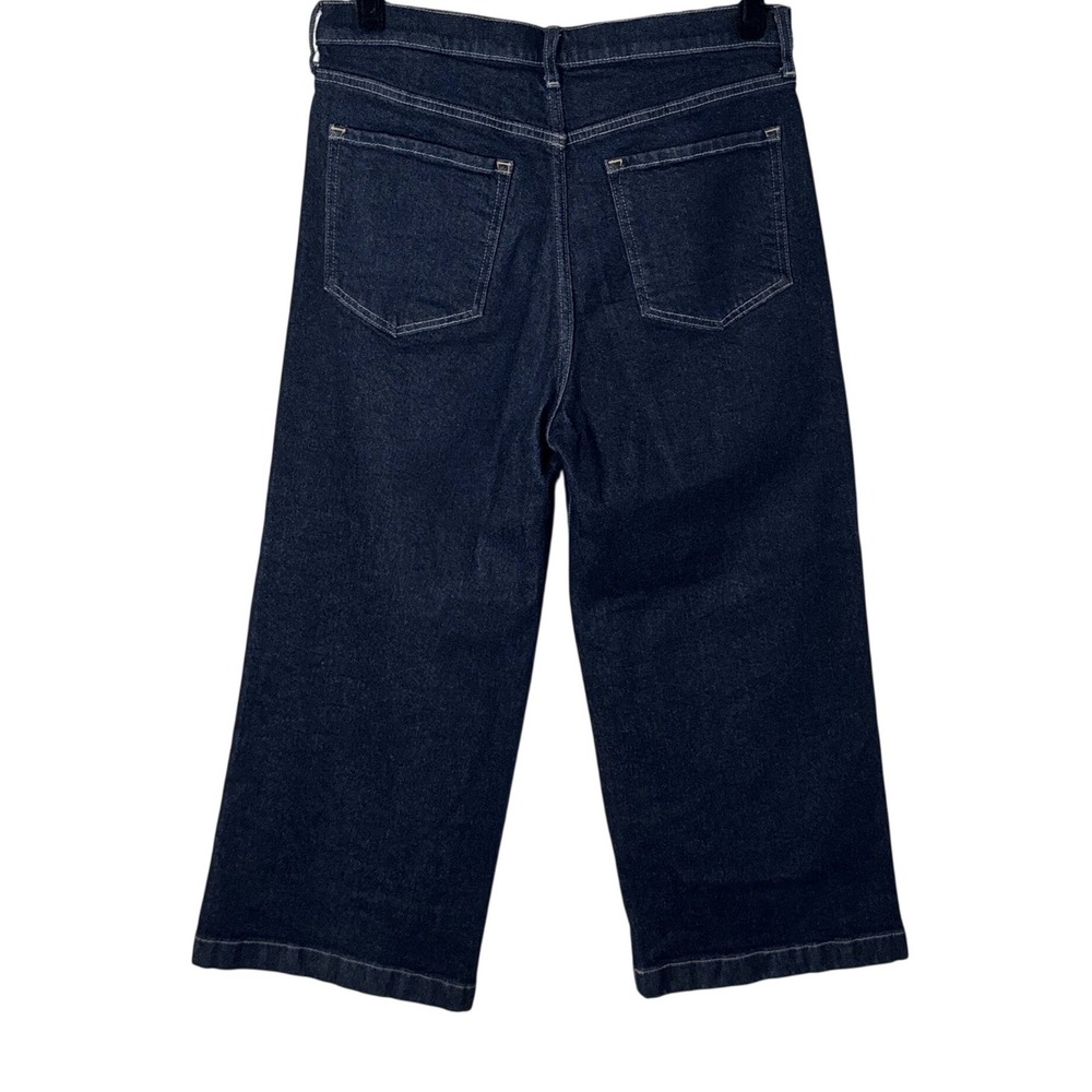 Banana Republic High-Rise Wide-Leg Crop Dark Wash Indigo Jean Size 30 - Picture 3 of 9